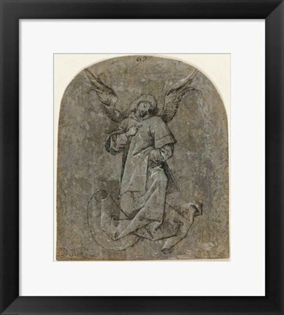 Framed Art Study of an Angel by Mair von Landshut Wall Decor 18x24 Artwork